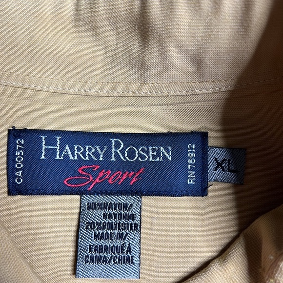 Harry Rosen Sport Mustard Long Sleeve Button Down Shirt XL - Picture 5 of 6